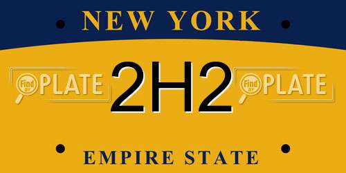2H2 New York License Plate