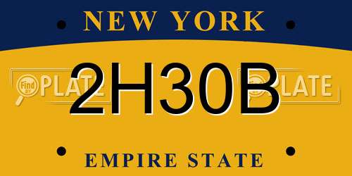 2H30B New York License Plate