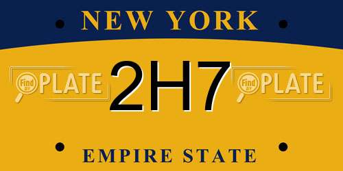 2H7 New York License Plate