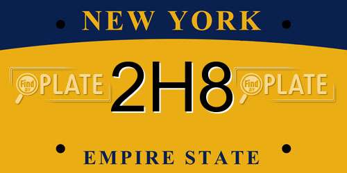 2H8 New York License Plate