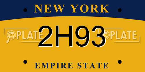 2H93 New York License Plate