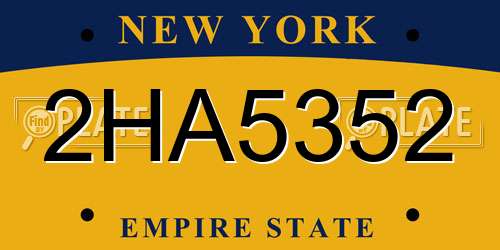 2HA5352 New York License Plate