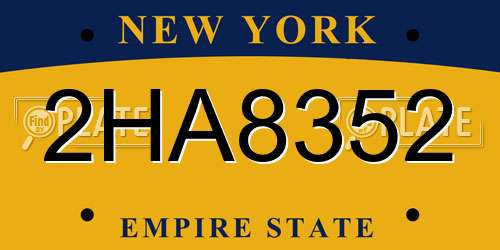 2HA8352 New York License Plate