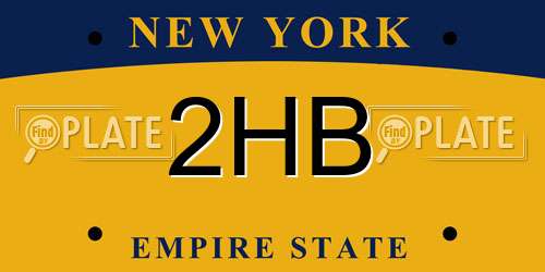 2HB New York License Plate