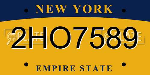 2HO7589 New York License Plate