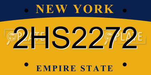 2HS2272 New York License Plate