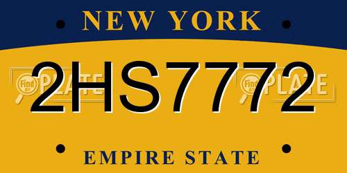 2HS7772 New York License Plate
