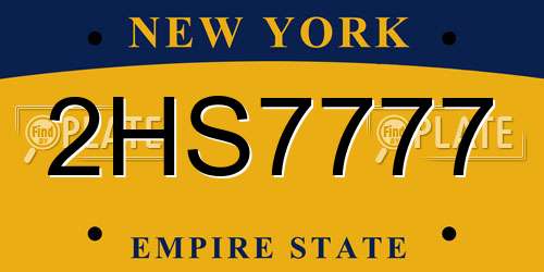 2HS7777 New York License Plate