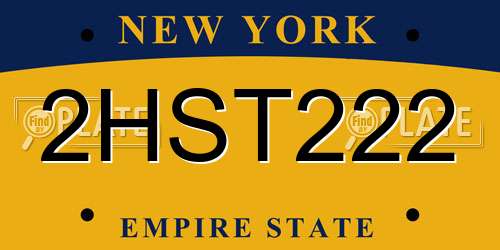 2HST222 New York License Plate