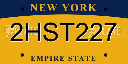 2HST227 New York License Plate