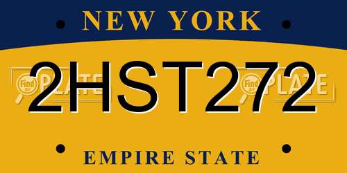 2HST272 New York License Plate