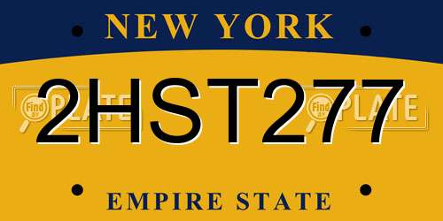 2HST277 New York License Plate