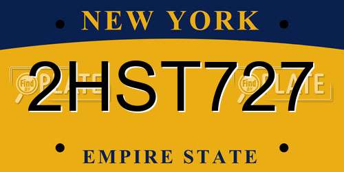 2HST727 New York License Plate