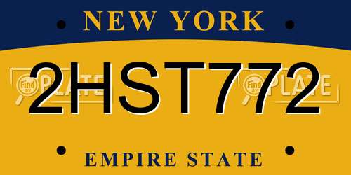 2HST772 New York License Plate
