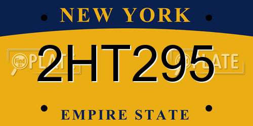 2HT295 New York License Plate