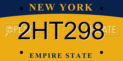2HT298 New York License Plate