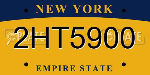 2HT5900 New York License Plate