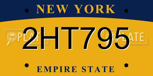 2HT795 New York License Plate