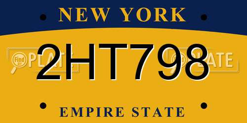 2HT798 New York License Plate