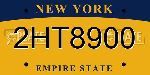 2HT8900 New York License Plate