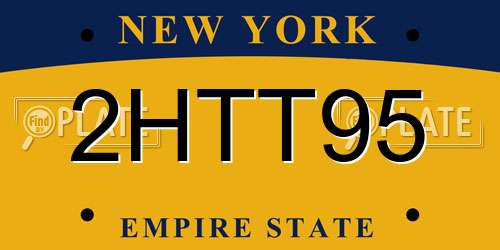2HTT95 New York License Plate