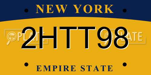 2HTT98 New York License Plate