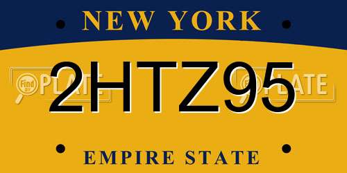 2HTZ95 New York License Plate