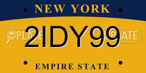 2IDY99 New York License Plate