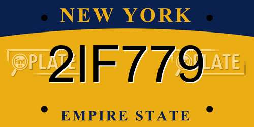 2IF779 New York License Plate