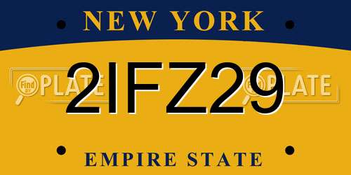 2IFZ29 New York License Plate