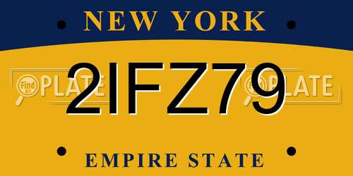2IFZ79 New York License Plate