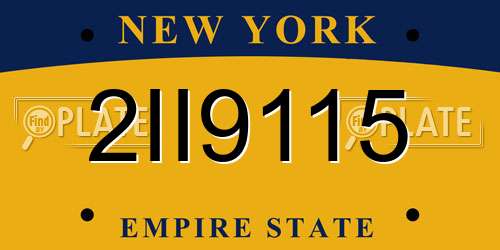 2II9115 New York License Plate