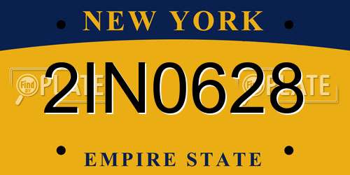 2IN0628 New York License Plate