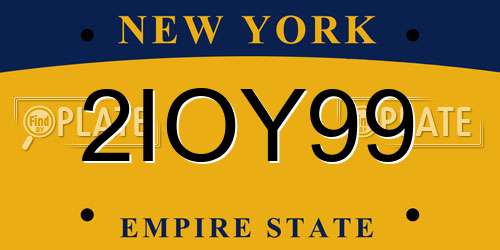 2IOY99 New York License Plate