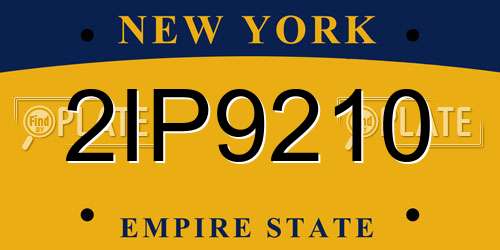 2IP9210 New York License Plate