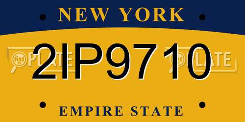 2IP9710 New York License Plate