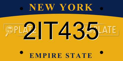 2IT435 New York License Plate
