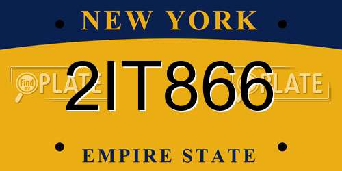 2IT866 New York License Plate