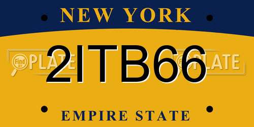 2ITB66 New York License Plate