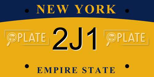 2J1 New York License Plate