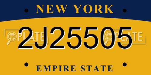 2J25505 New York License Plate