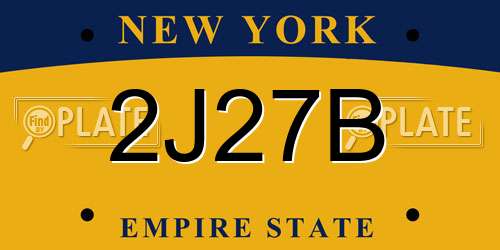 2J27B New York License Plate