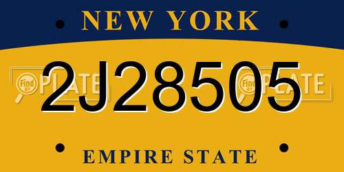 2J28505 New York License Plate