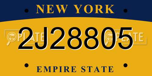 2J28805 New York License Plate