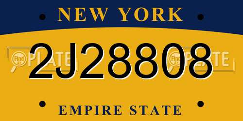 2J28808 New York License Plate