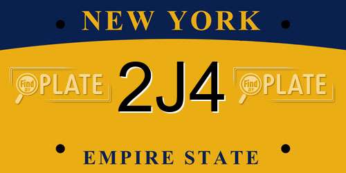 2J4 New York License Plate