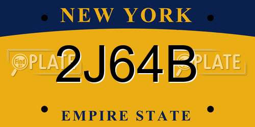 2J64B New York License Plate