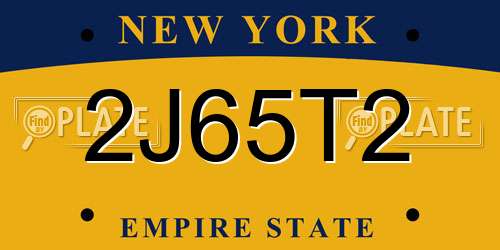 2J65T2 New York License Plate