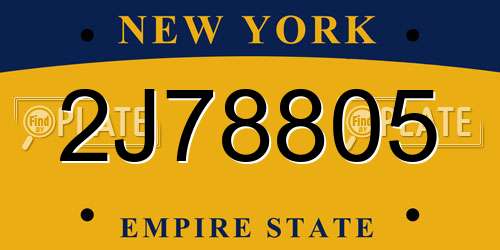 2J78805 New York License Plate