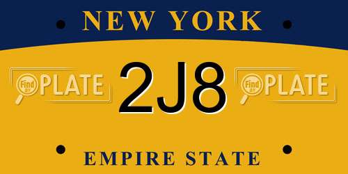 2J8 New York License Plate